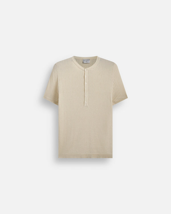 Maglia serafino a coste mezza manica