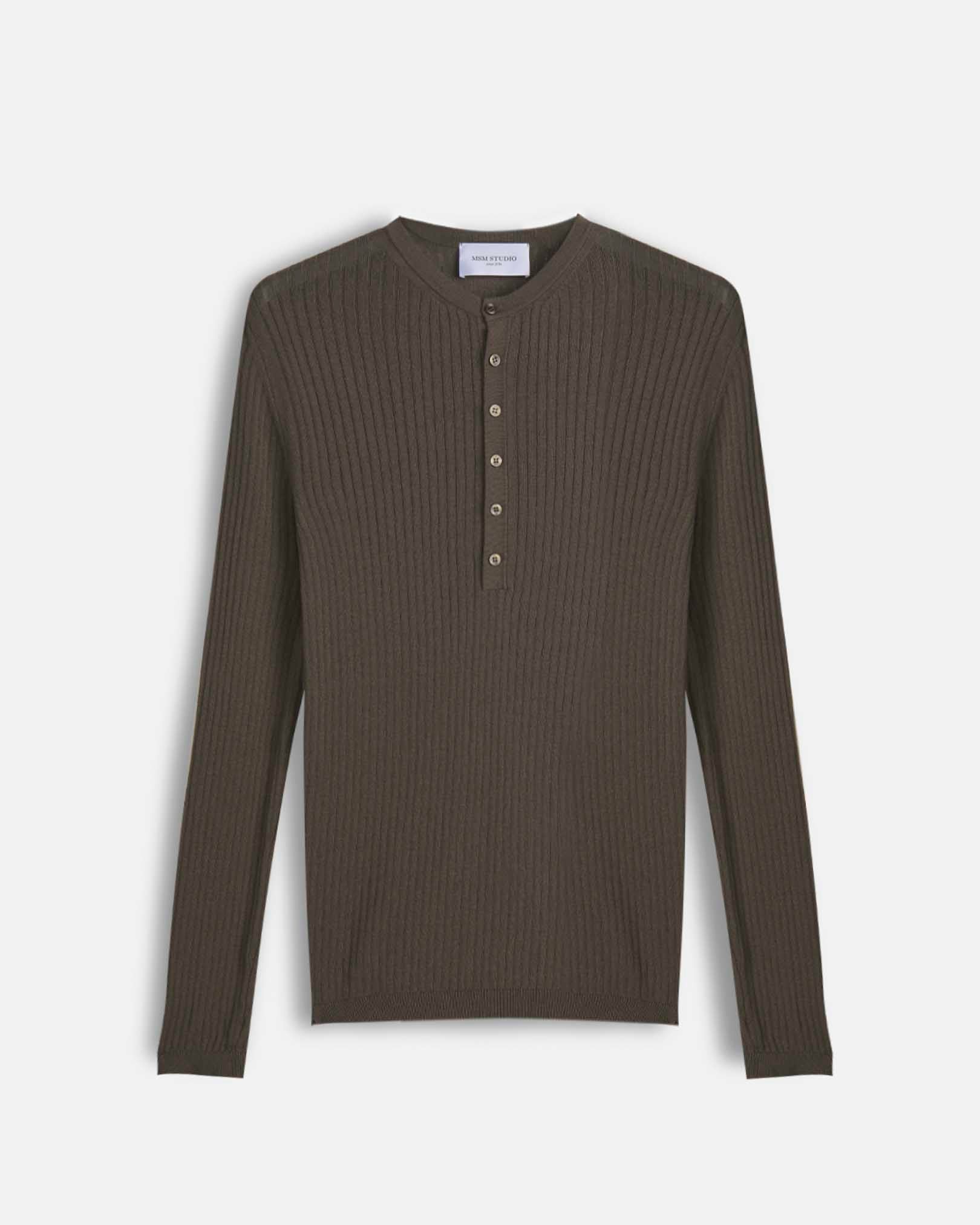 Maglia serafino a coste