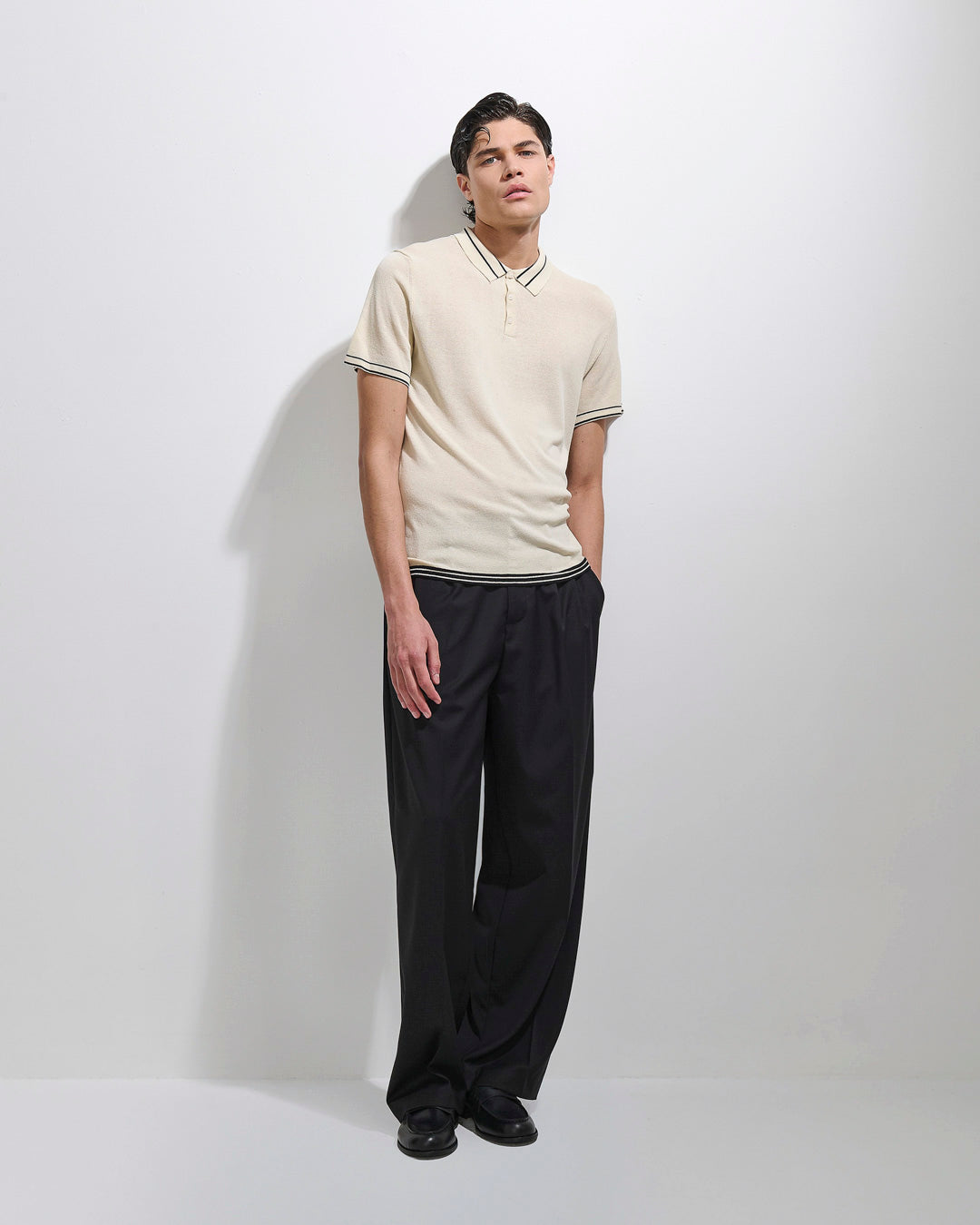 Polo classica in viscosa stretch