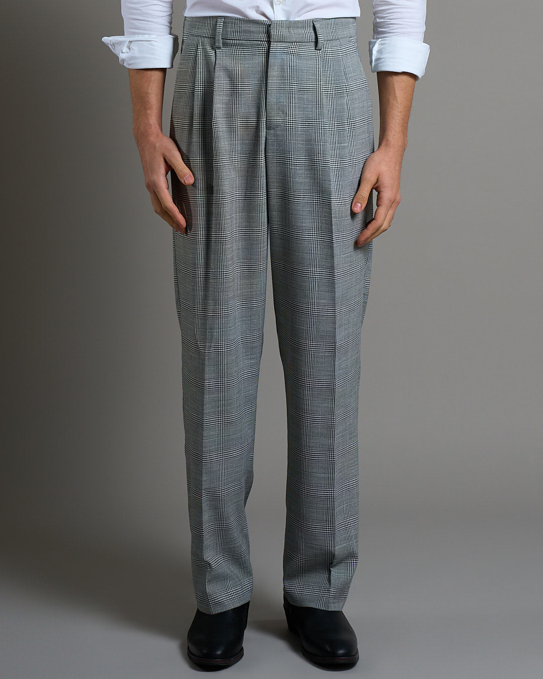 Pantalone Wide fit da completo Principe di Galles