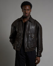 Giacca in pelle over effetto vintage