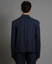 Giacca cropped con finiture sfilacciate