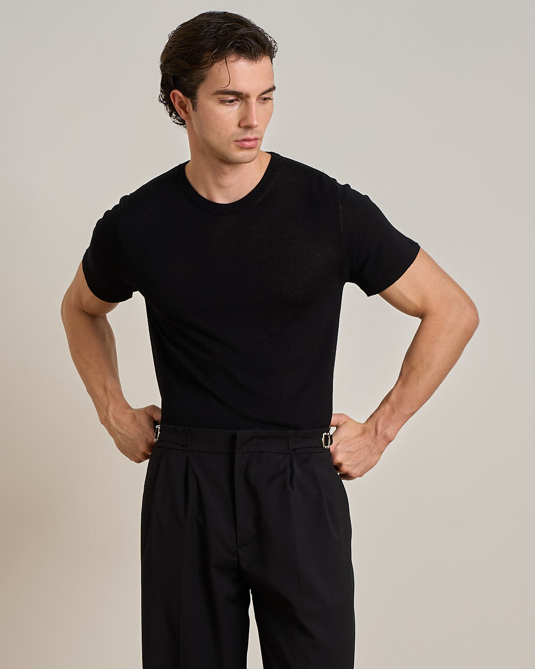 T-shirt girocollo in filo