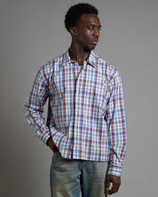 Camicia cropped a quadri con ricamo