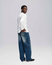 Jeans Baggy doppio stone con molature