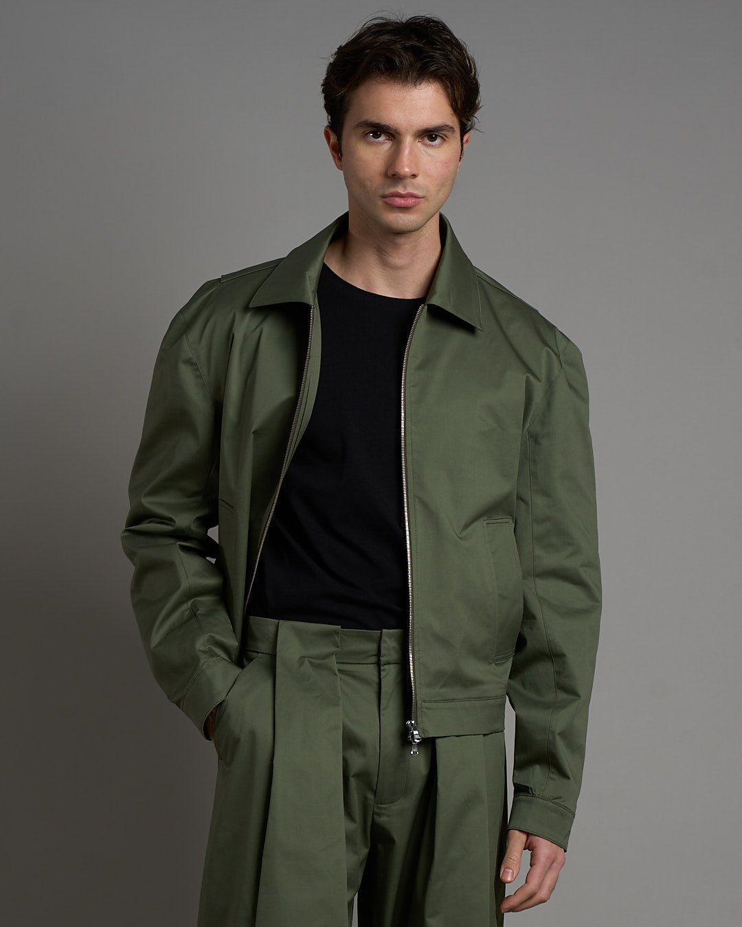 Giacca cropped fit in cotone