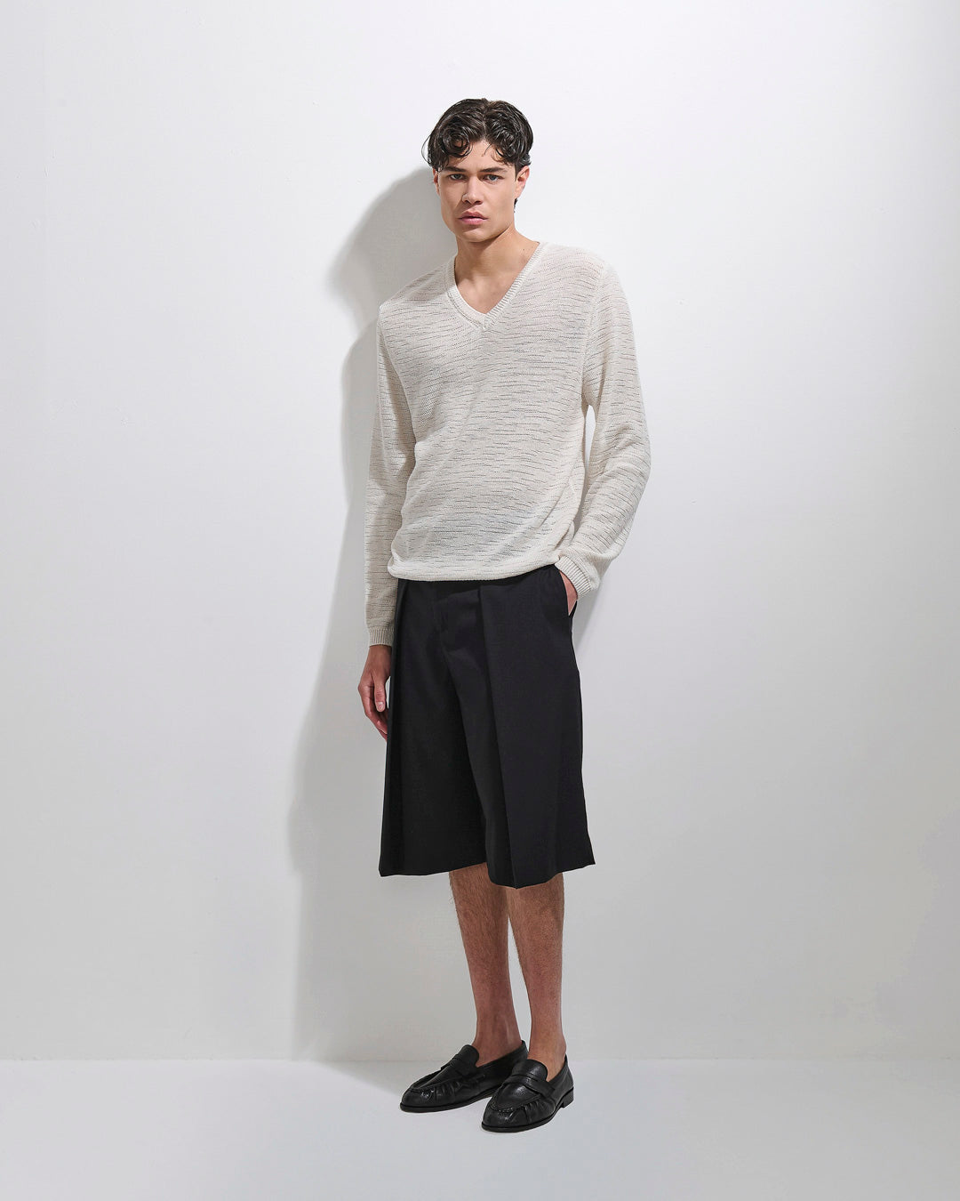 Bermuda con pieghe wide fit