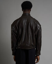 Giacca in pelle over effetto vintage