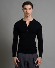 Maglia serafino a coste