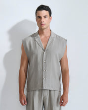 Camicia Gilet in misto lino