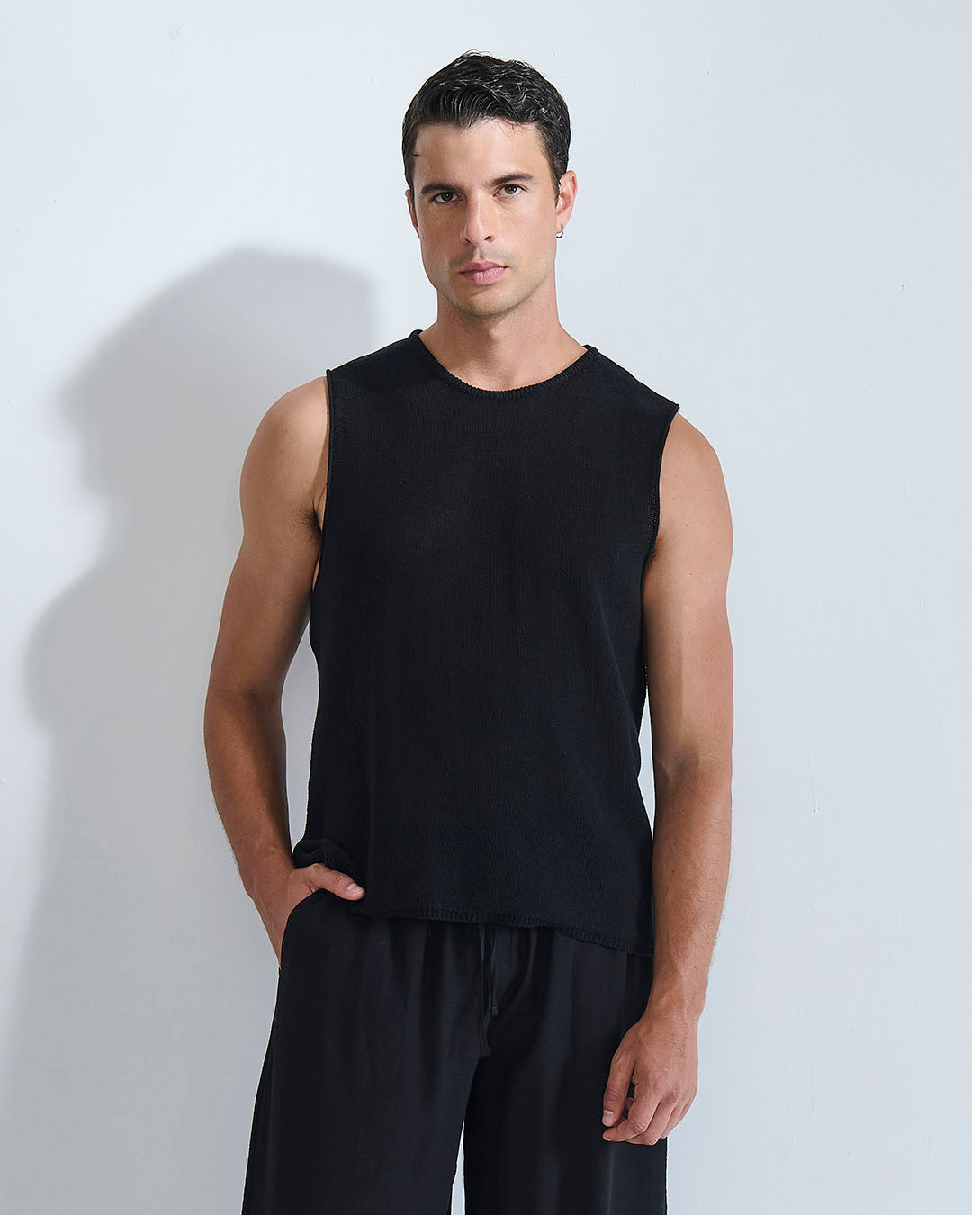 Canotta in maglia in cotone