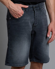 Denim Regular Fit Stone Wash Used Spruzzato Nero