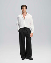 Pantalone Wide Fit Limited Edition gessato nero