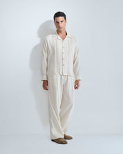 Camicia in lino con pieghe