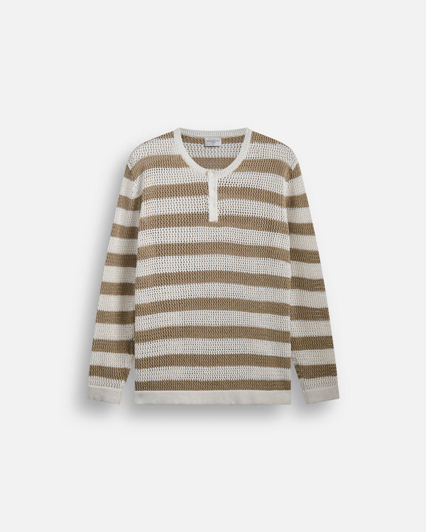 Maglia Serafino traforata in filo