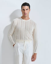 Maglia in cotone in filo fluttuante