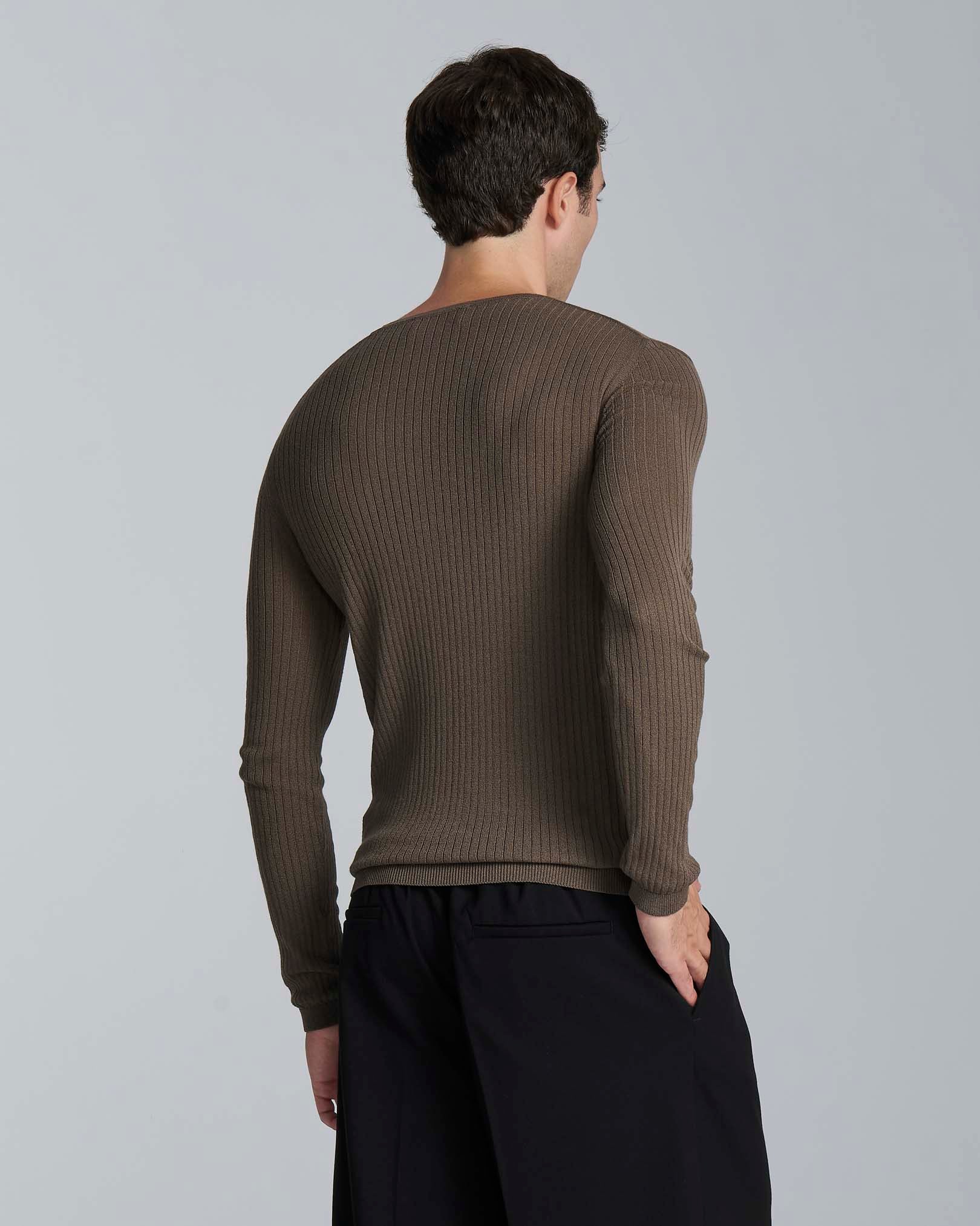 Maglia serafino a coste