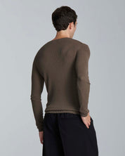 Maglia serafino a coste