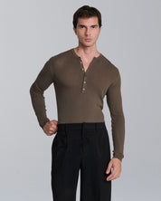 Maglia serafino a coste