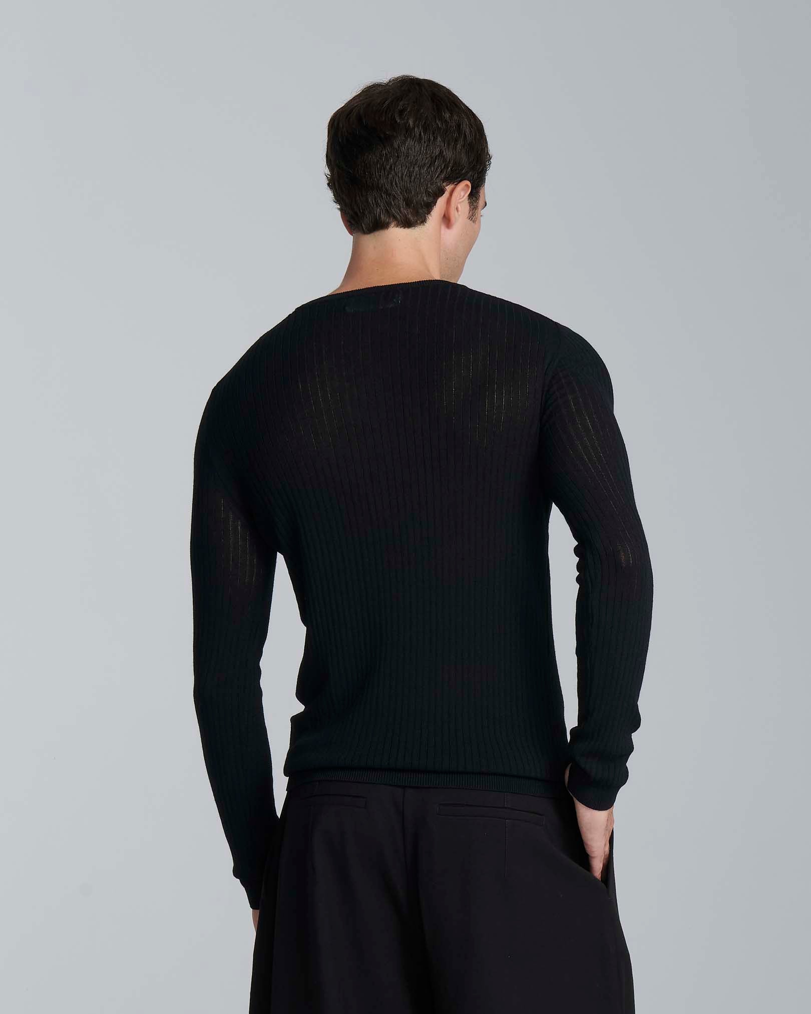 Maglia girocollo a coste