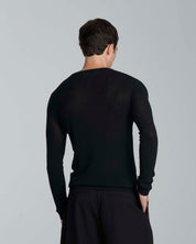 Maglia girocollo a coste