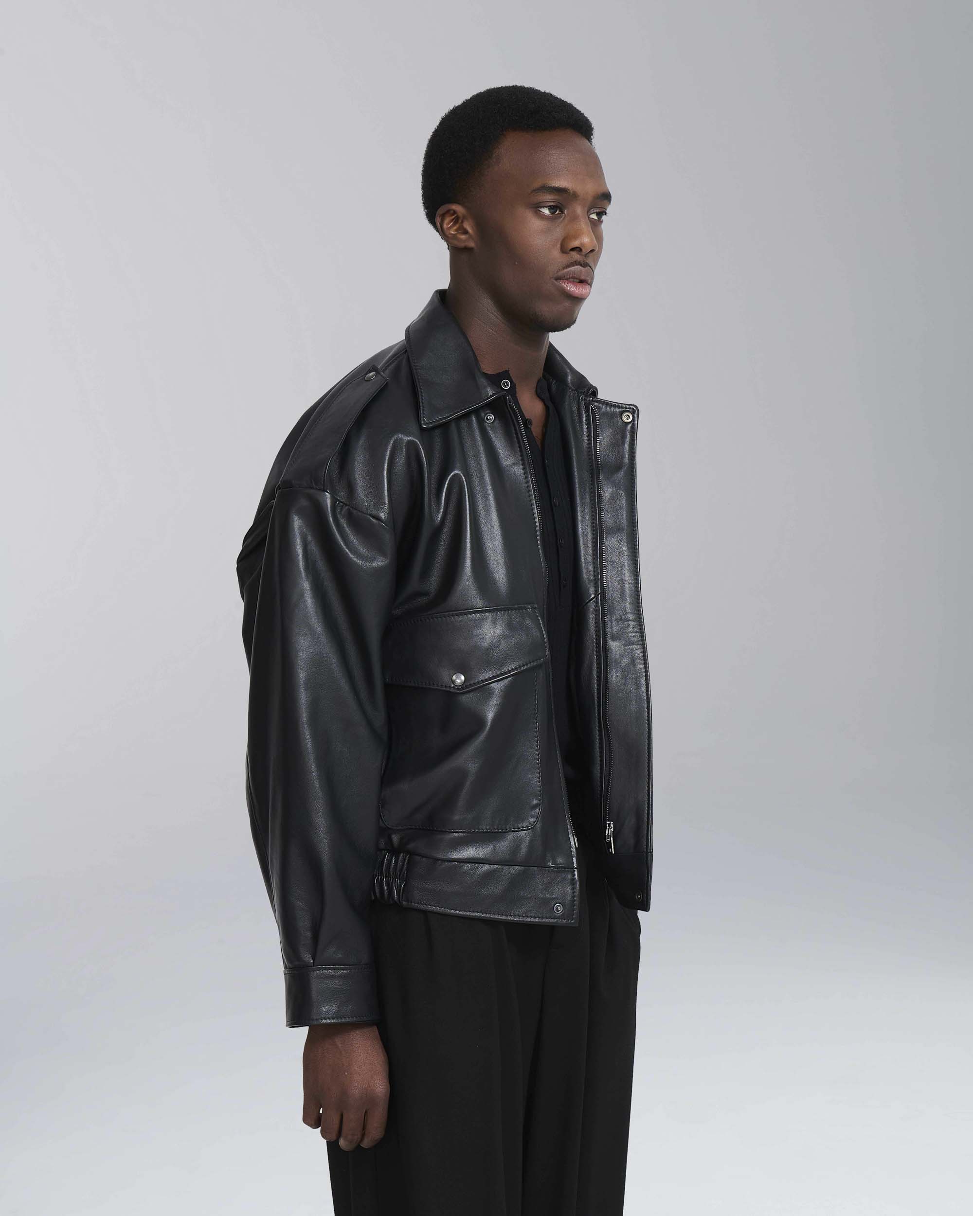Giacca aviator in pelle