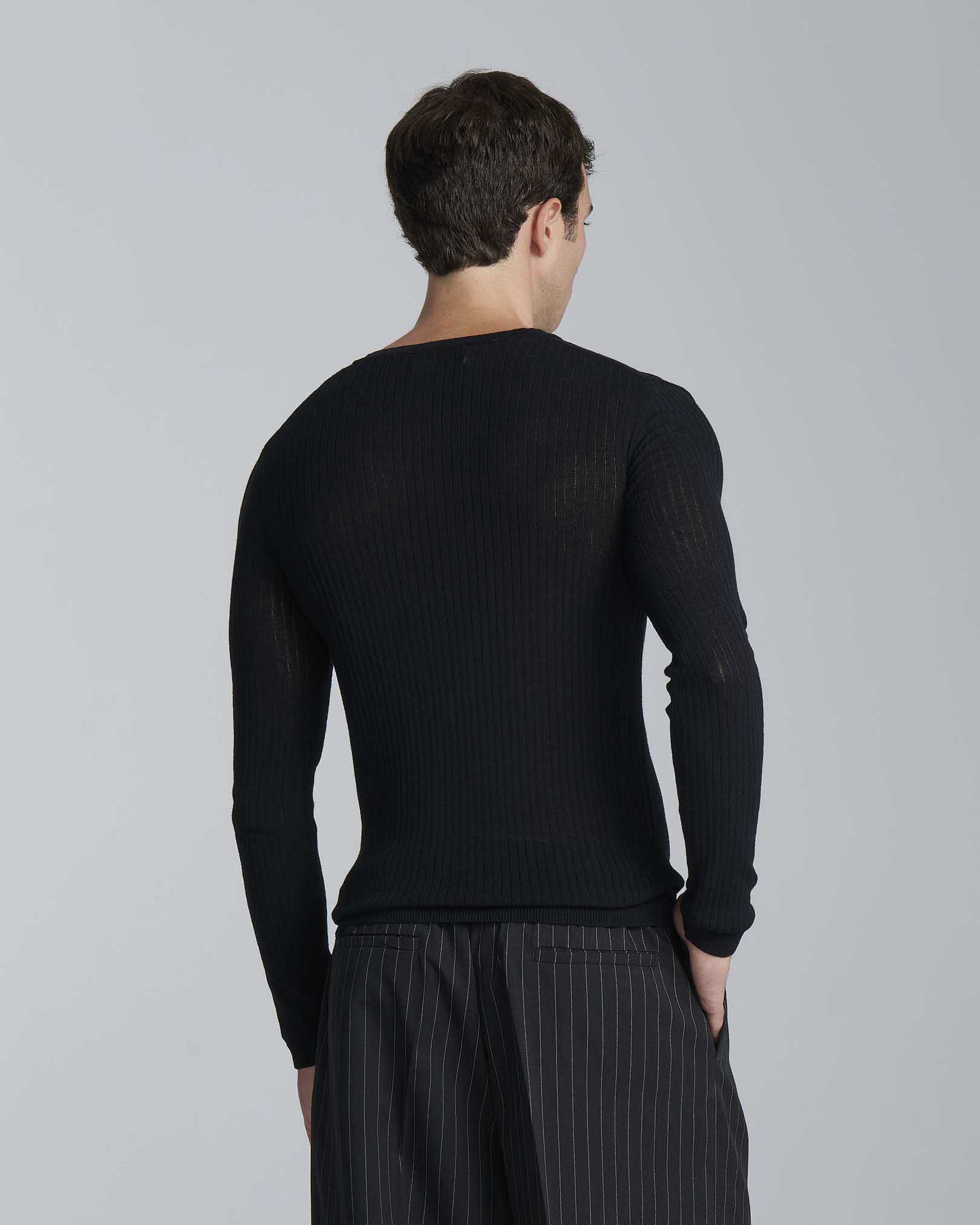Maglia serafino a coste