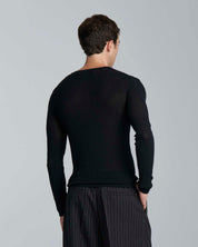 Maglia serafino a coste