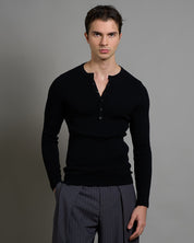 Maglia serafino a coste