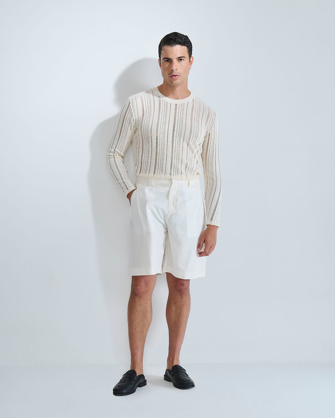 Maglia in cotone in filo fluttuante