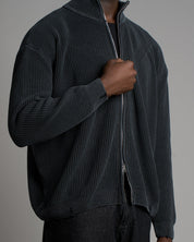 Maglia in cotone con zip  effetto old