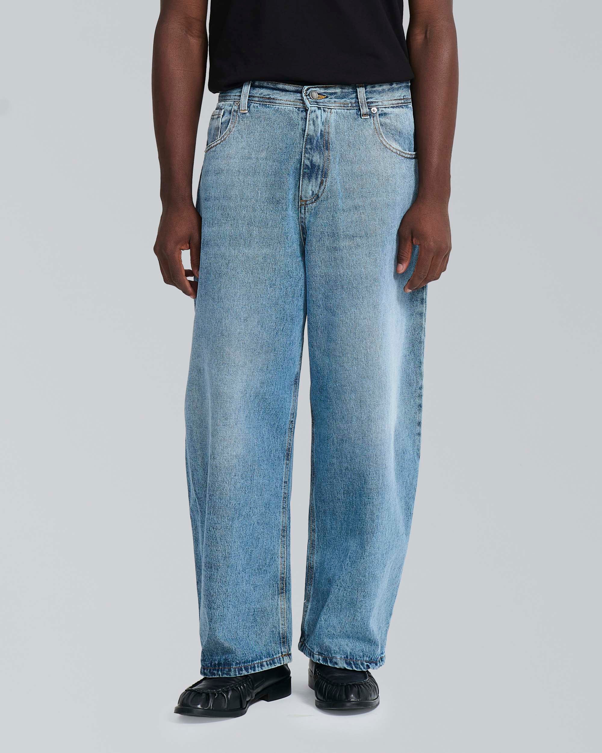 Jeans balloon fit marmorizzato