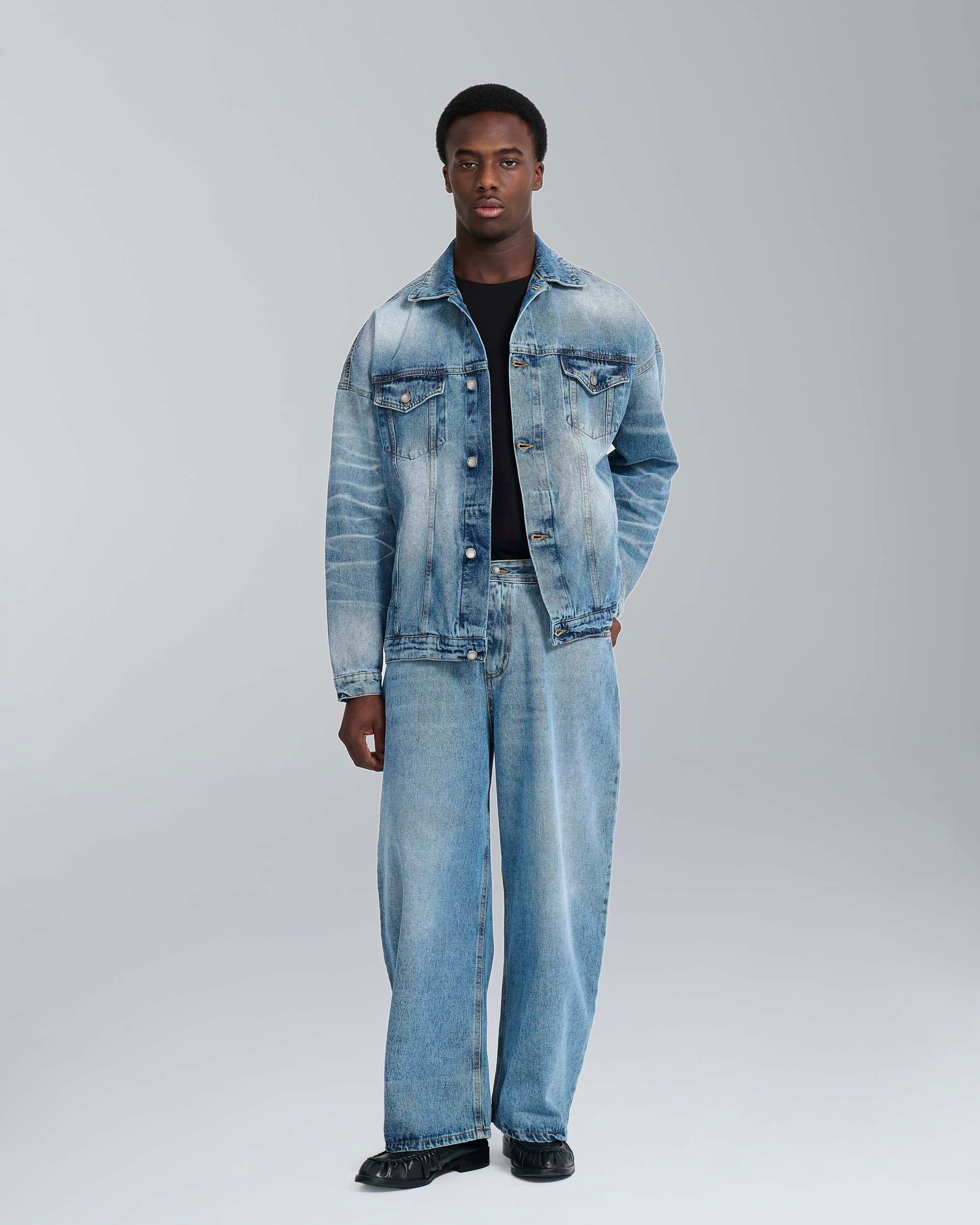 Giubbotto in jeans marmorizzato