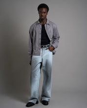 Camicia cropped a quadri con ricamo
