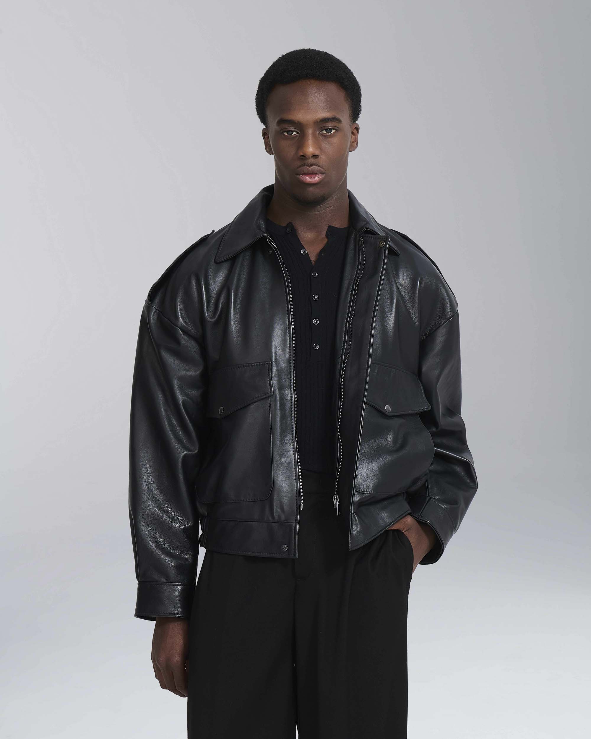 Giacca aviator in pelle