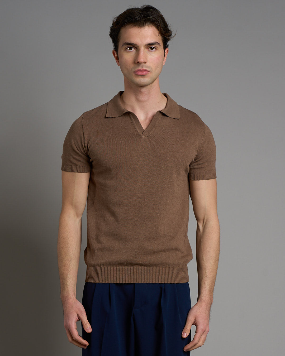 Polo senza bottoni mezza manica