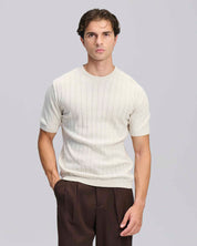 T-Shirt in maglia a coste