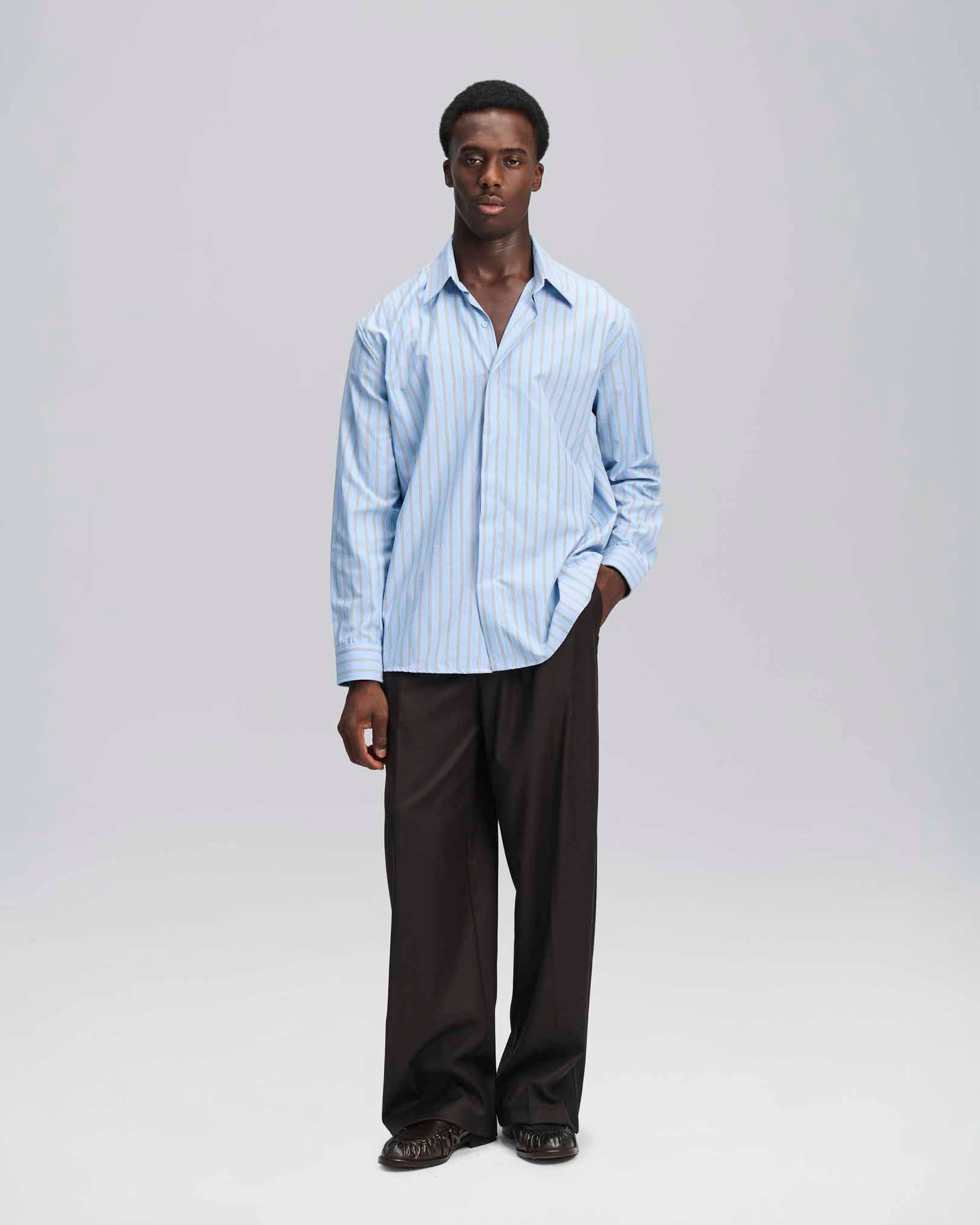 Camicia over a riga larga