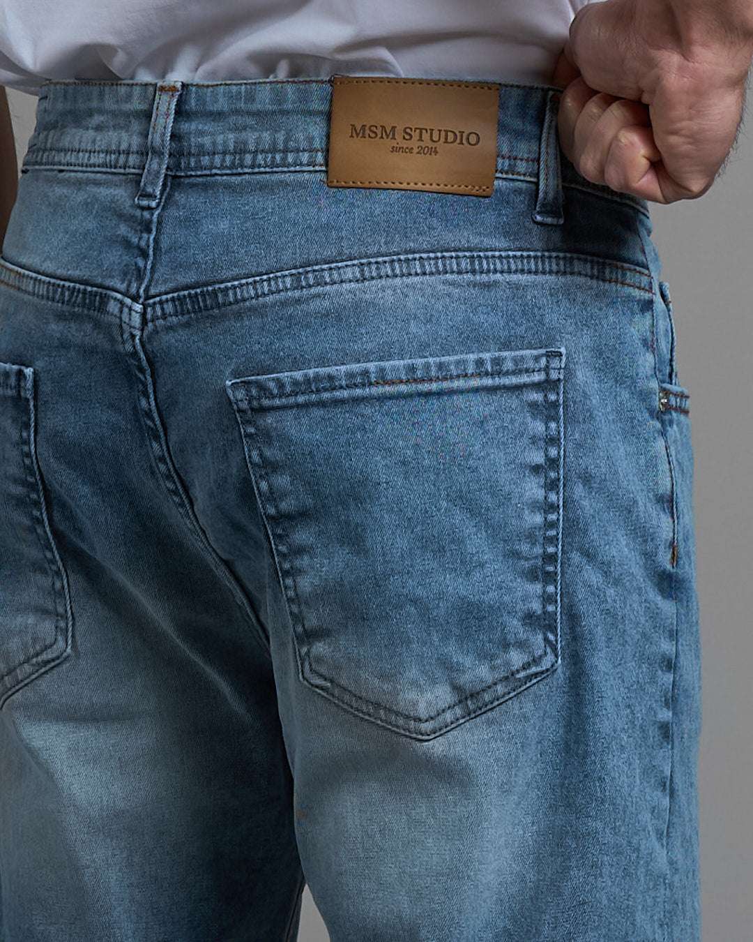 Jeans Slim Fit Marmorizzato Chiaro