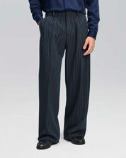 Pantalone Wide Fit Limited Edition gessato blu