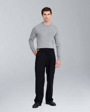 Pullover girocollo in misto cashmere