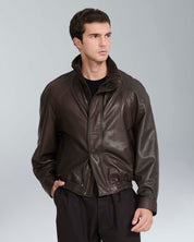 Bomber in pelle relax fit