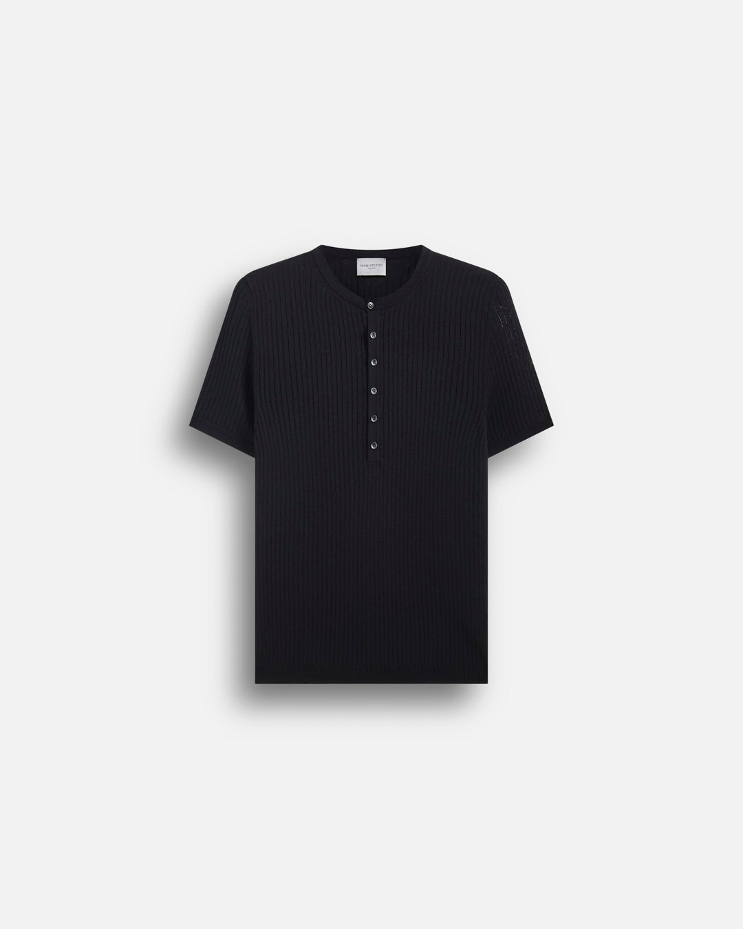 Maglia serafino a coste mezza manica