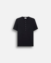 Maglia serafino a coste mezza manica
