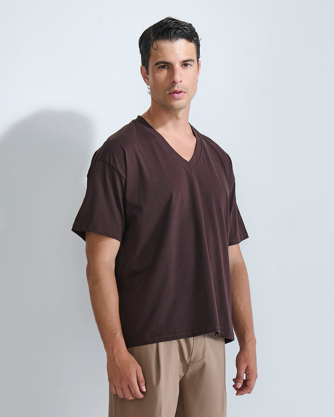 T-shirt cropped scollo a v