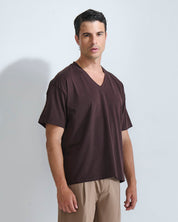 T-shirt cropped scollo a v
