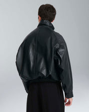 Bomber in pelle relax fit
