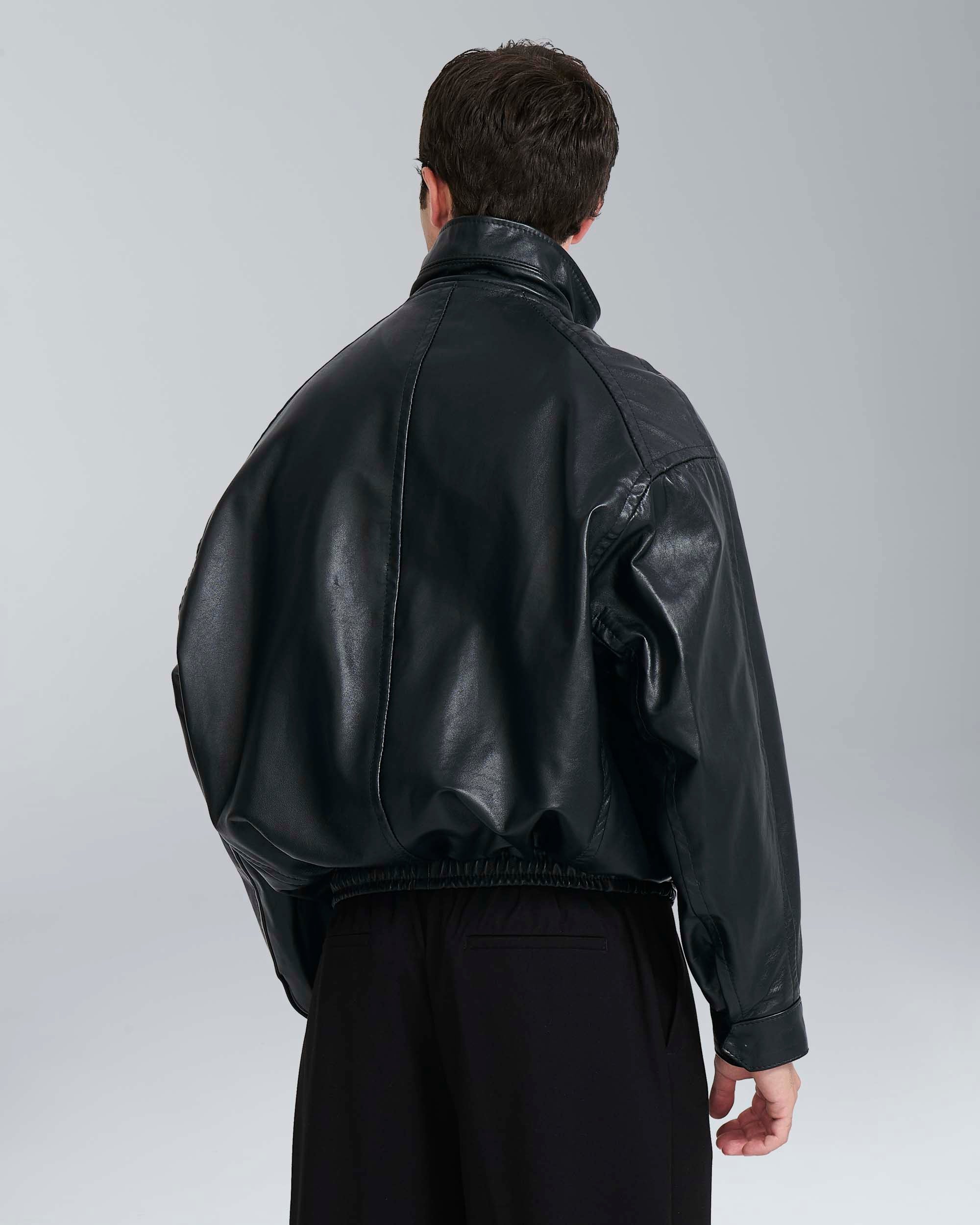 Bomber in pelle relax fit