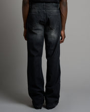 Jeans flare fit sabbiato nero