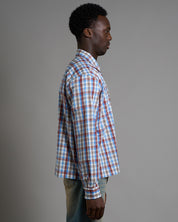 Camicia cropped a quadri con ricamo